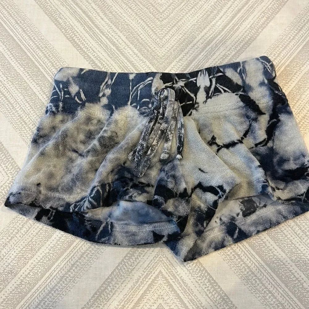 Hard Tail Girls Grey & Black Tie Dye Terry Drawstring Shorts